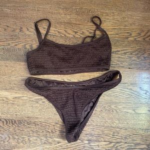 brown scrunched bikini